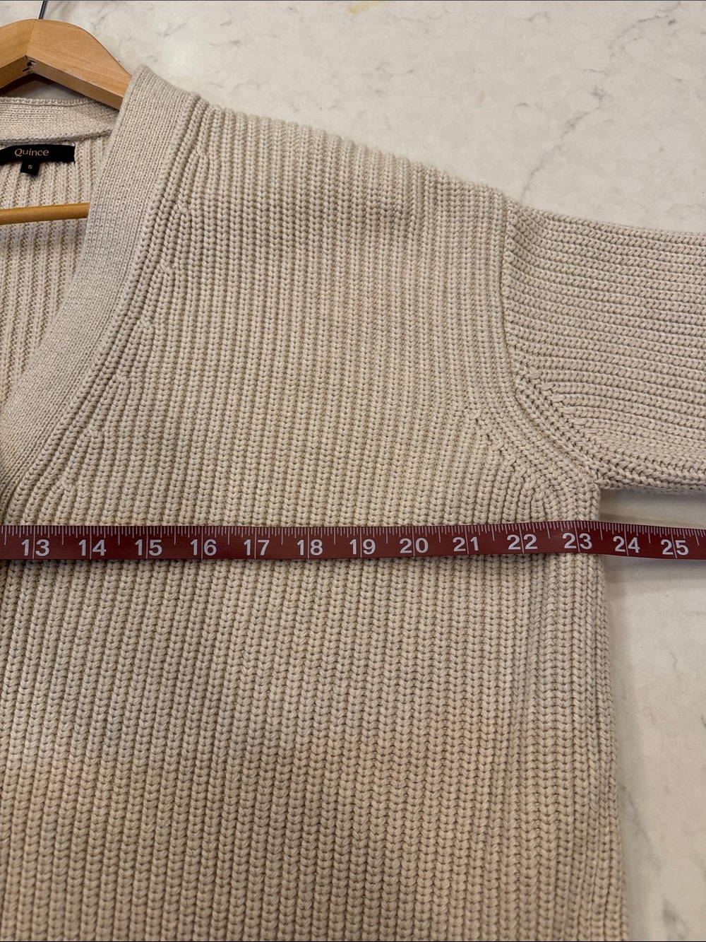 Quince 100% Organic Cotton Fisherman Boxy Cropped Cardigan Size Small - Picture 5 of 7